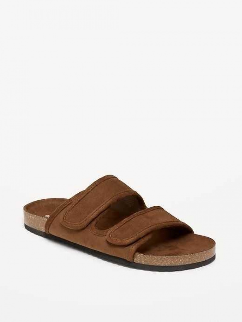 Old Navy Double-Strap Faux-Suede Sandals Brown | BEJ148390