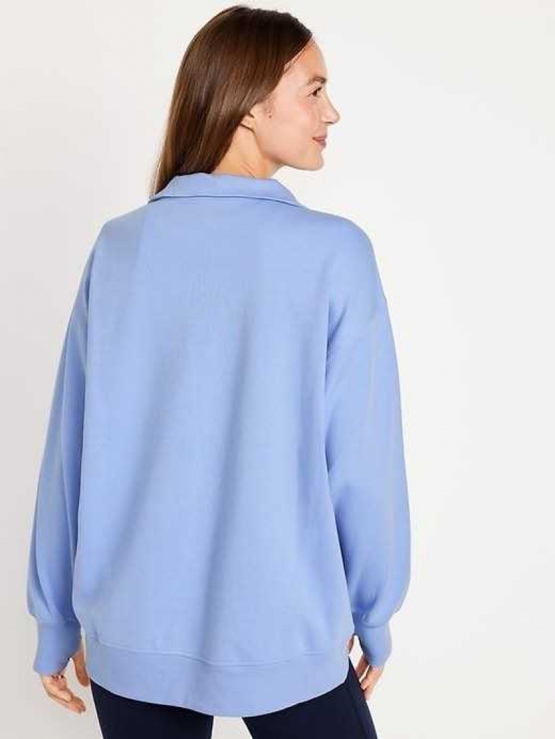 Old Navy Dynamic Fleece Oversized 1/2-Zip Tunic Blue | GOA749620