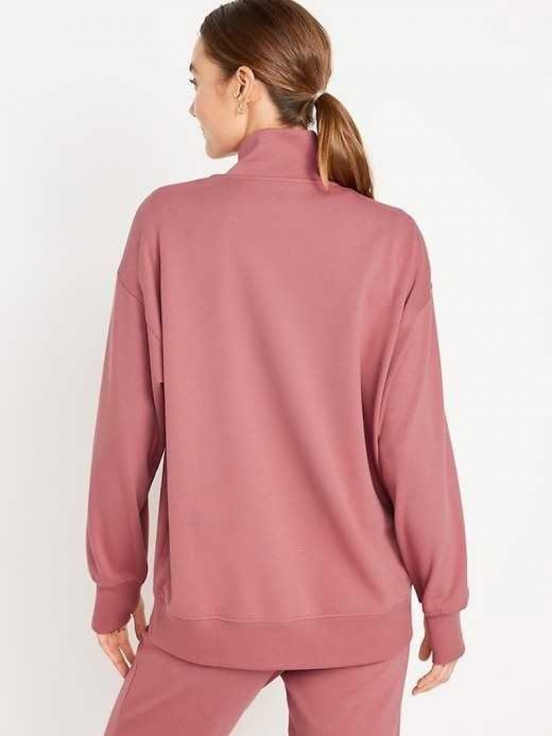 Old Navy Dynamic Fleece Oversized 1/2-Zip Tunic Red | GKW407852