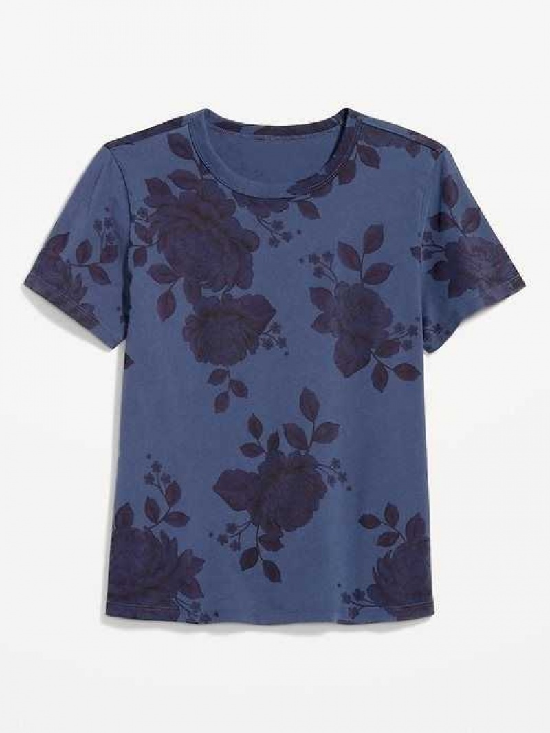 Old Navy EveryWear Crew-Neck Printed T-Shirt Blue | ZOC138250