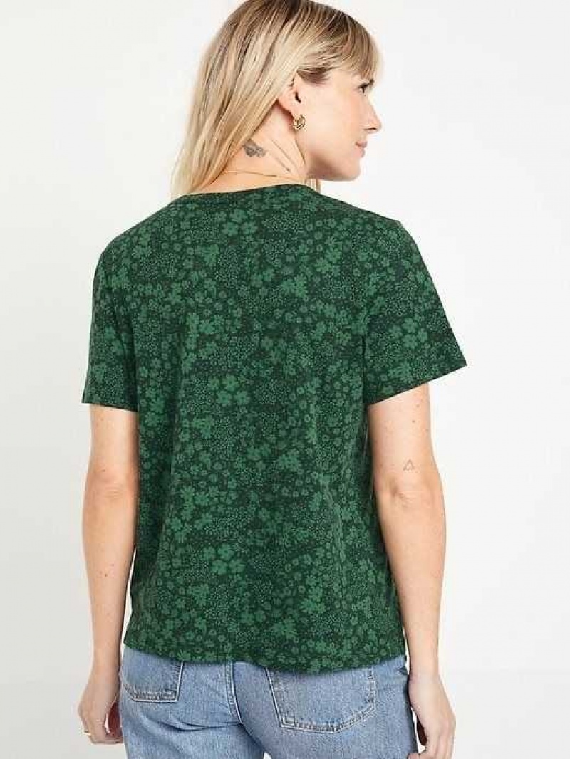 Old Navy EveryWear Crew-Neck Printed T-Shirt Dark Green | ZBP107638