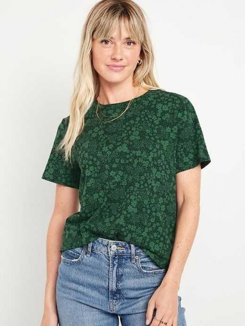 Old Navy EveryWear Crew-Neck Printed T-Shirt Dark Green | ZBP107638