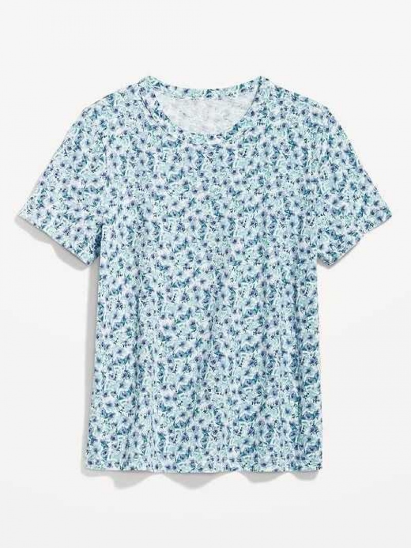 Old Navy EveryWear Crew-Neck Printed T-Shirt Blue | PKV950278