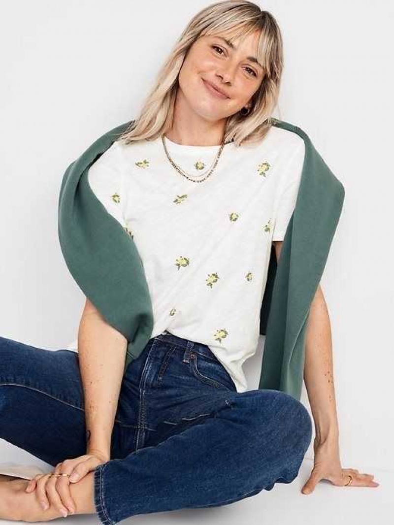 Old Navy EveryWear Crew-Neck Printed T-Shirt Lemons | CQL524138