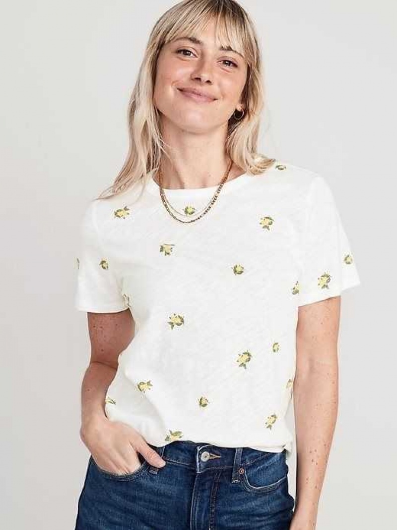 Old Navy EveryWear Crew-Neck Printed T-Shirt Lemons | CQL524138