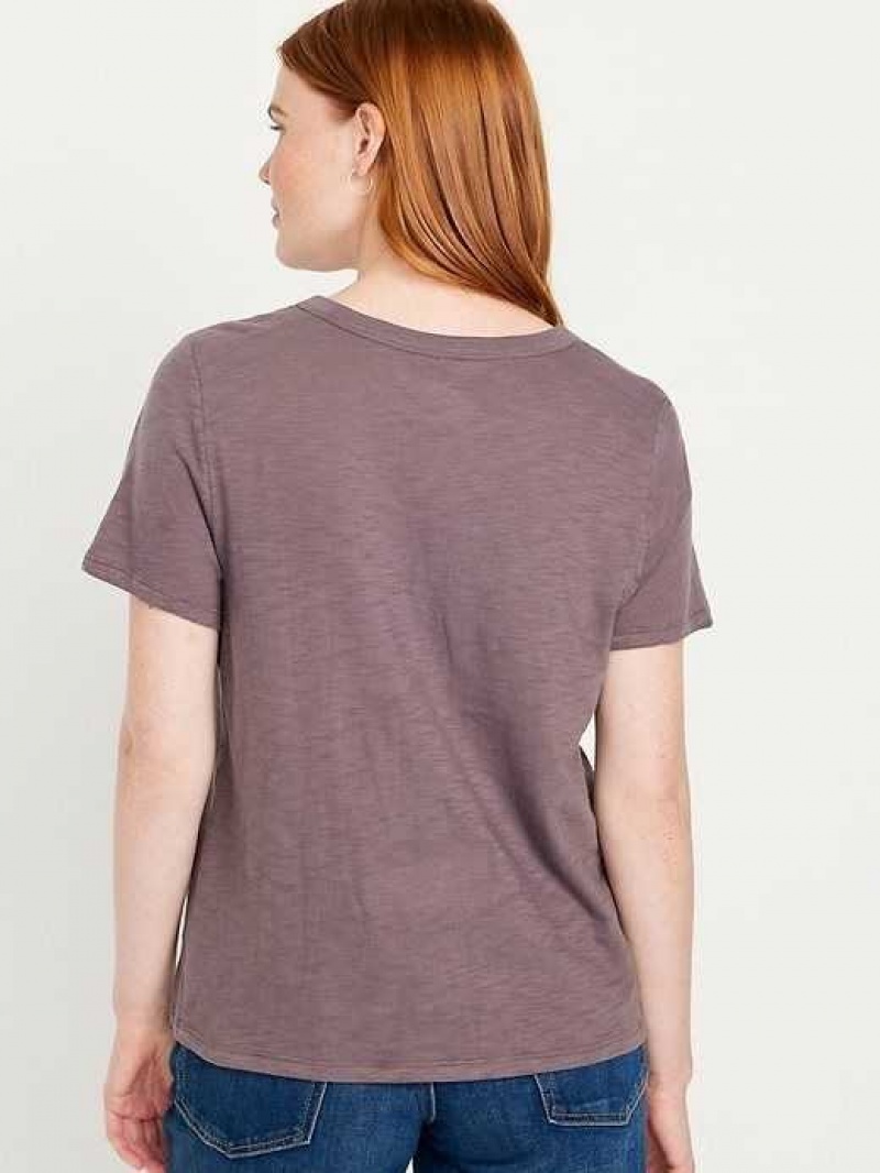 Old Navy EveryWear Graphic Slub-Knit T-Shirt Wild Currant | GSD645320