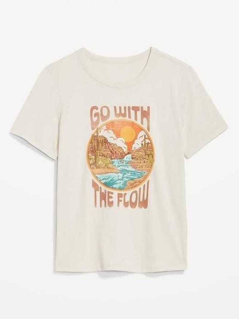 Old Navy EveryWear Graphic T-Shirt Go With The Flow | OUI327960