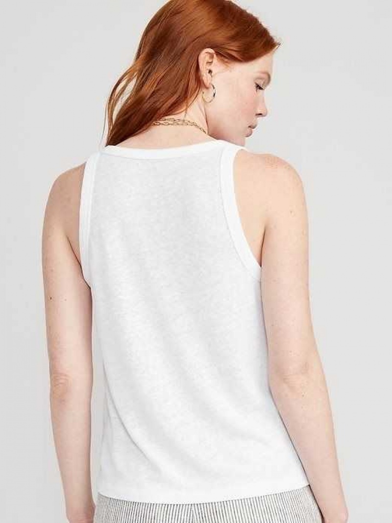 Old Navy EveryWear Linen-Blend Tank Top White | GMS627193