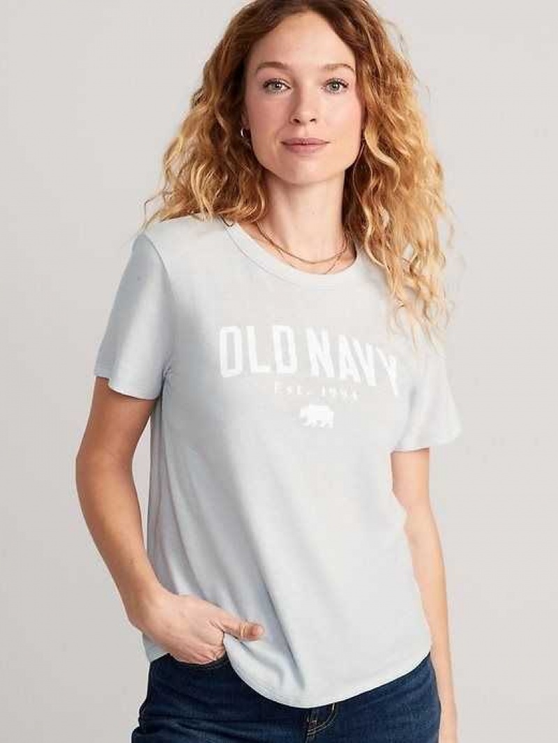 Old Navy EveryWear Logo Graphic T-Shirt Light Grey | VOH862510