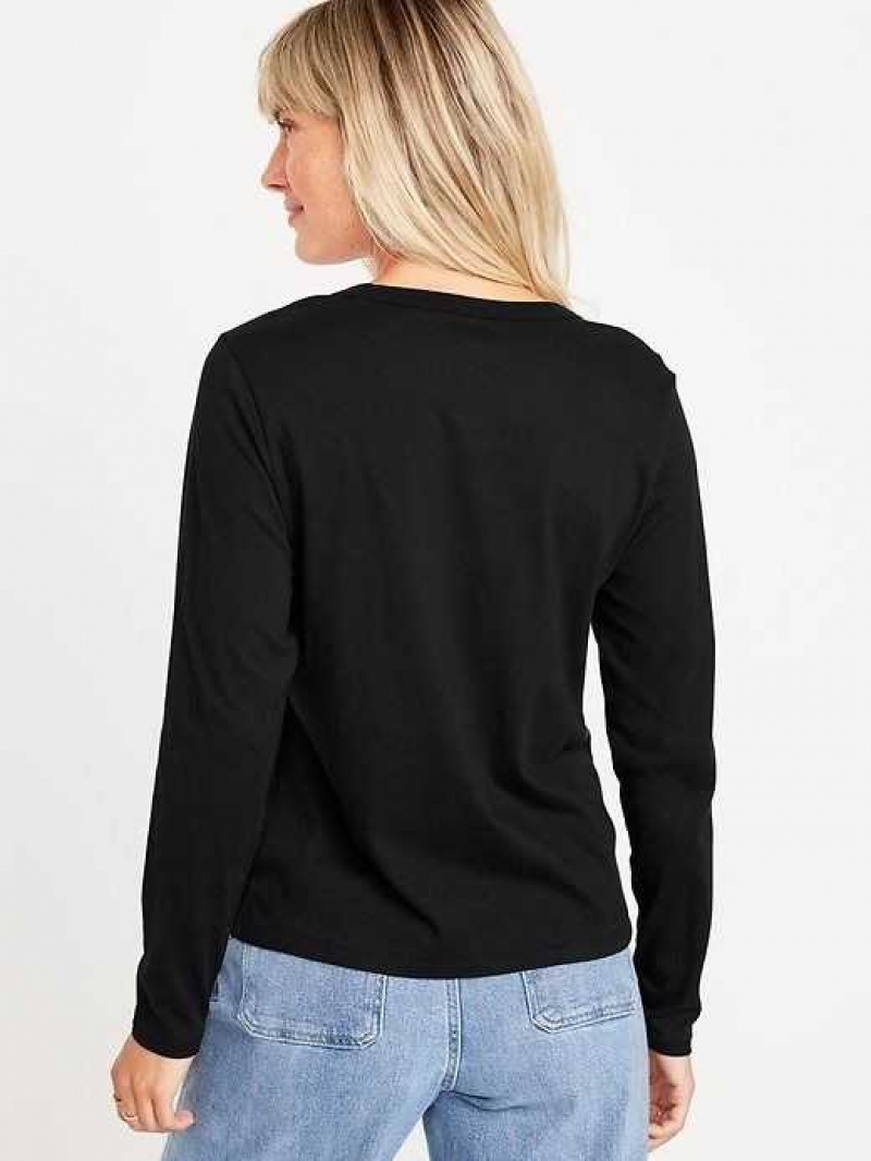 Old Navy EveryWear Long-Sleeve T-Shirt Black | FAD950743