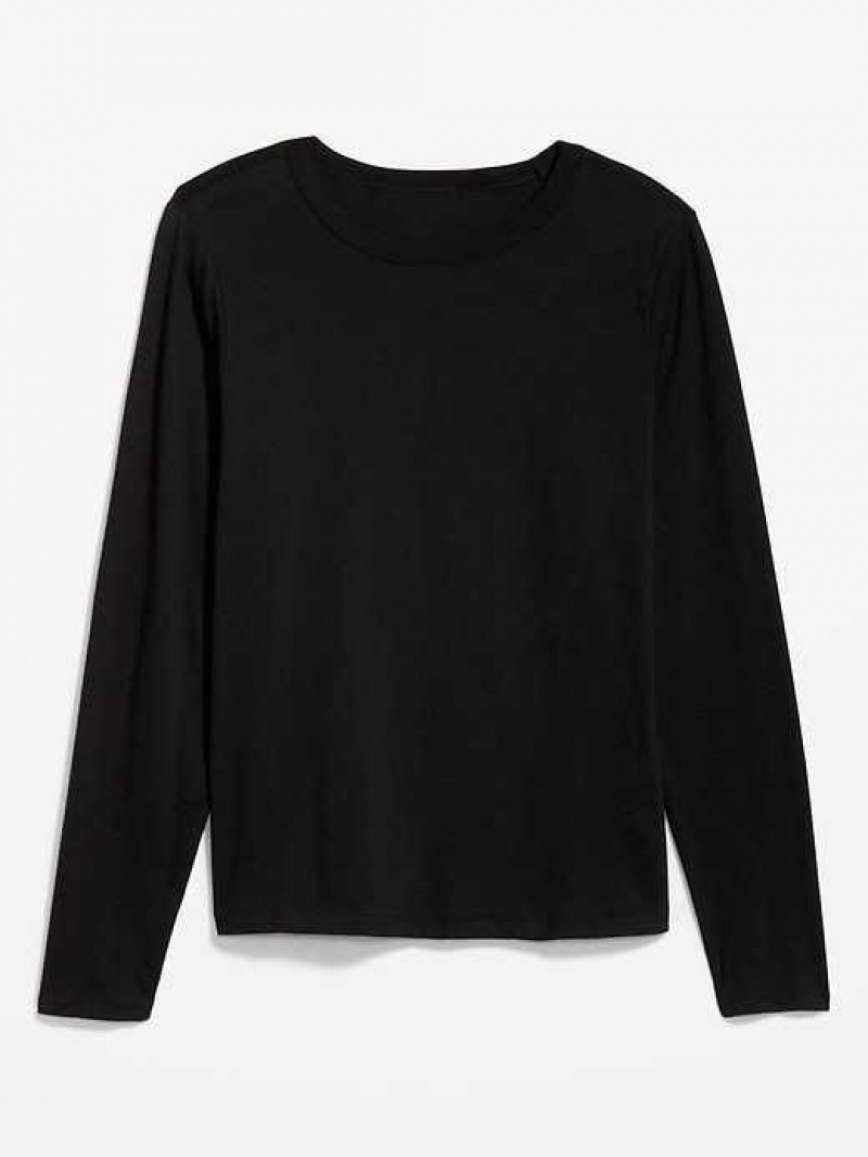 Old Navy EveryWear Long-Sleeve T-Shirt Black | FAD950743