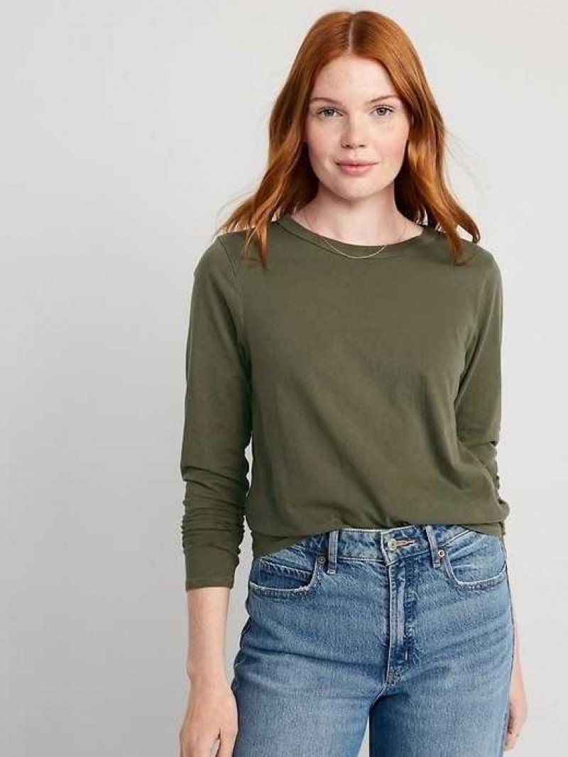 Old Navy EveryWear Long-Sleeve T-Shirt Conifer | CIG107369