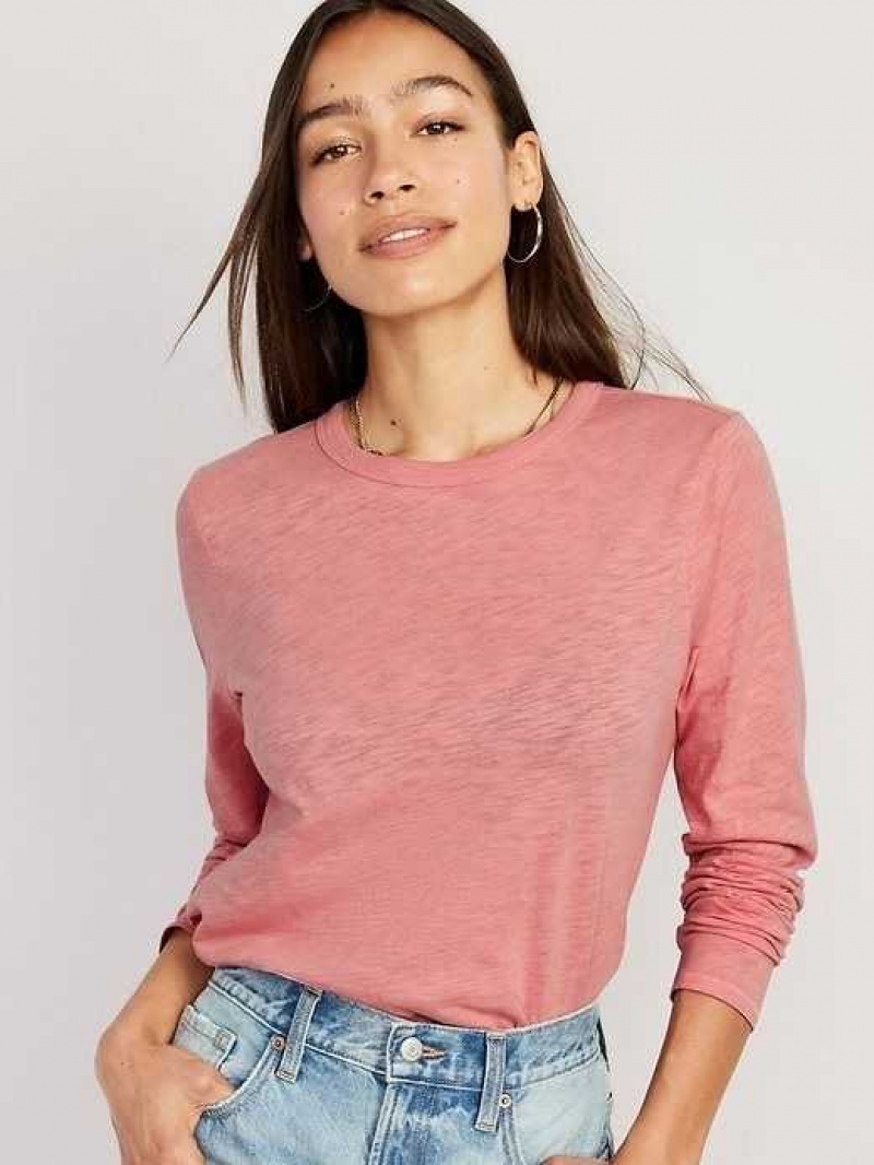 Old Navy EveryWear Long-Sleeve T-Shirt Coral | YMH026913