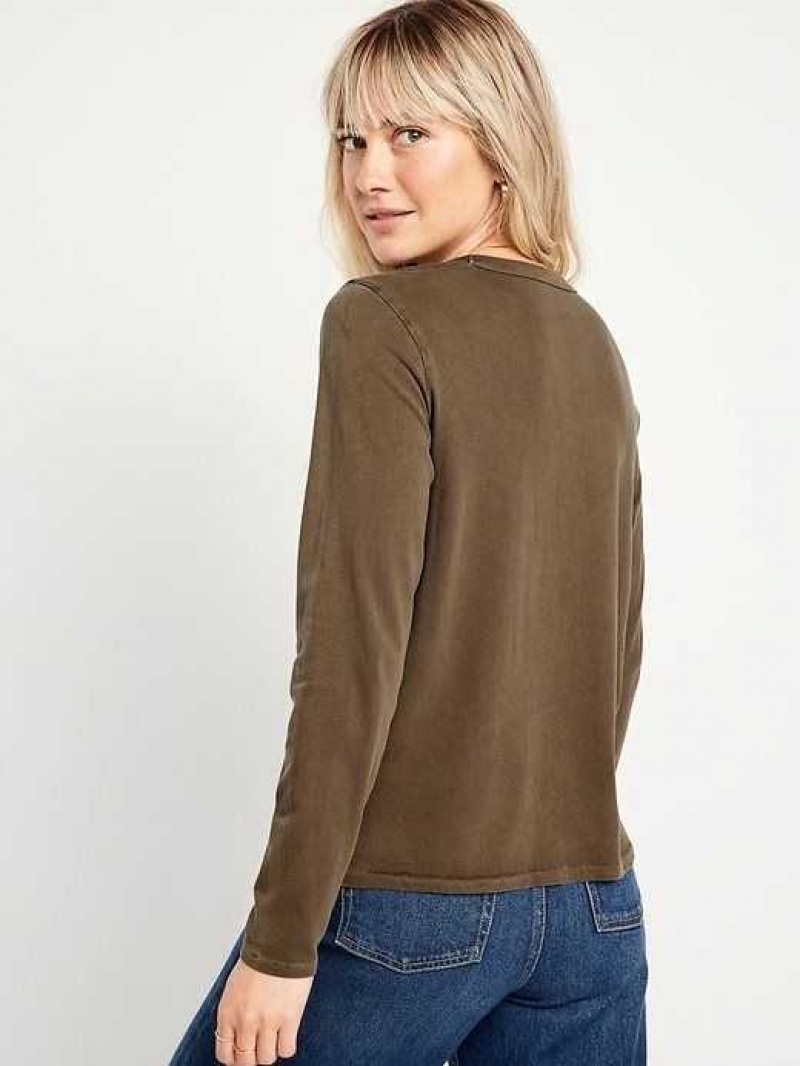 Old Navy EveryWear Long-Sleeve T-Shirt Espresso | JBX408162