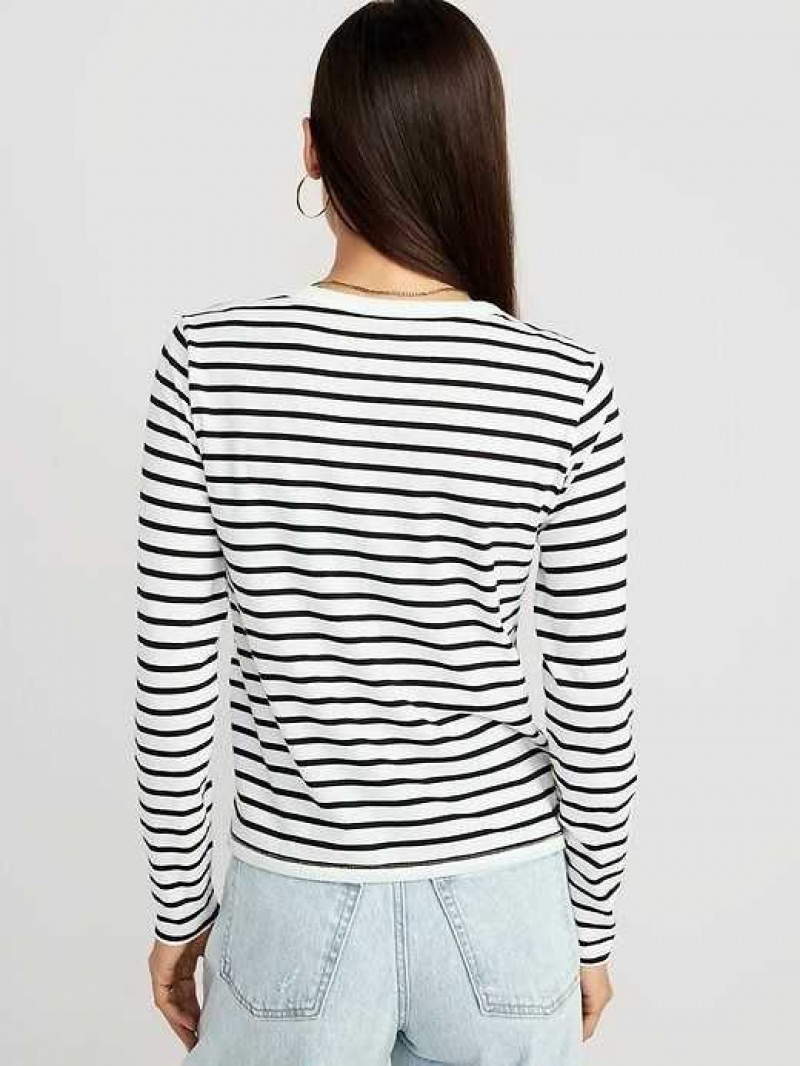 Old Navy EveryWear Long-Sleeve T-Shirt White Stripes | RLC421396