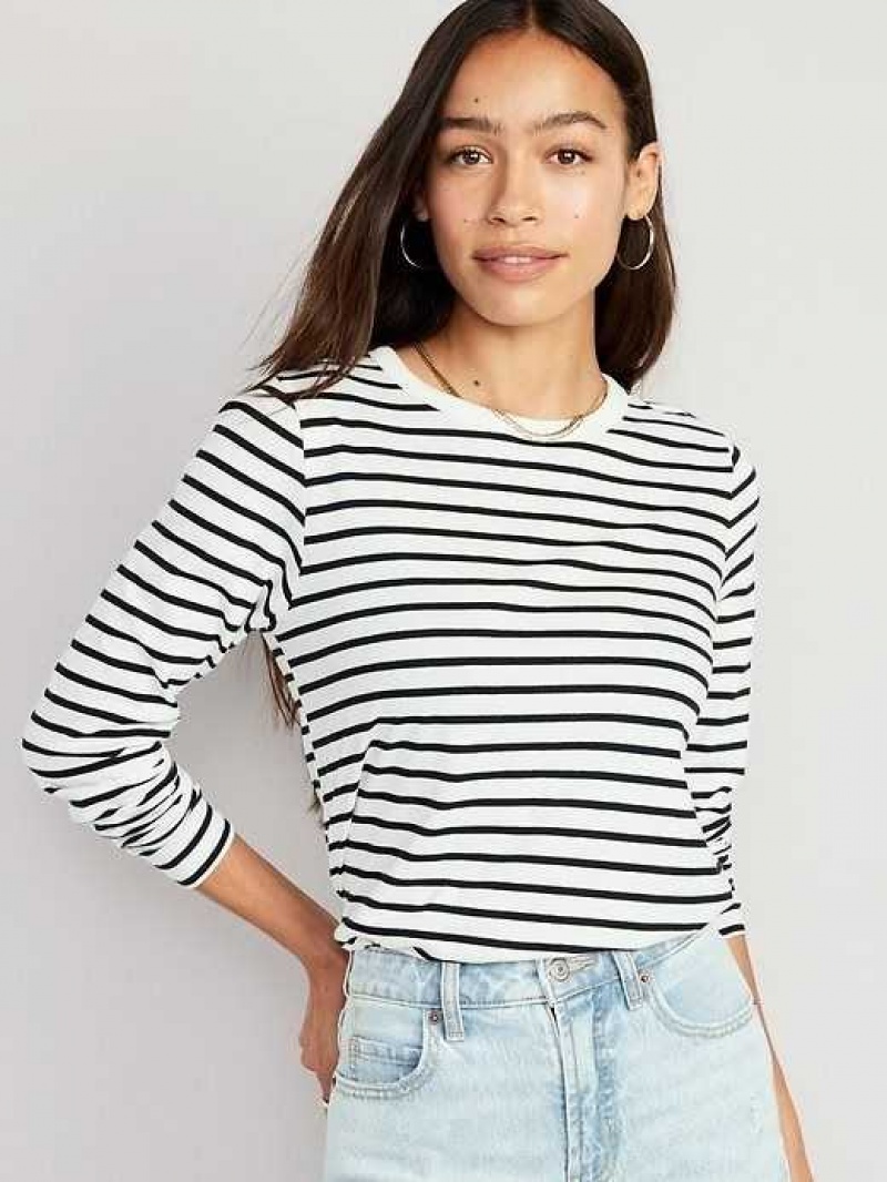 Old Navy EveryWear Long-Sleeve T-Shirt White Stripes | RLC421396