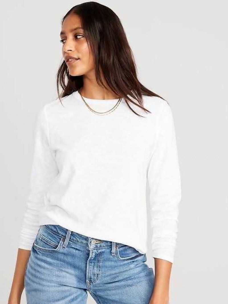 Old Navy EveryWear Long-Sleeve T-Shirt White | NTI817263