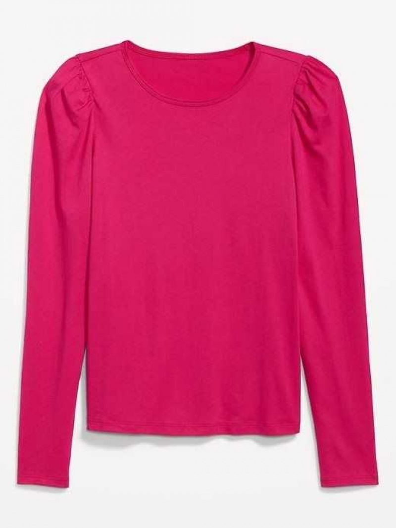 Old Navy EveryWear Puff-Sleeve Top Pink | OIY495761