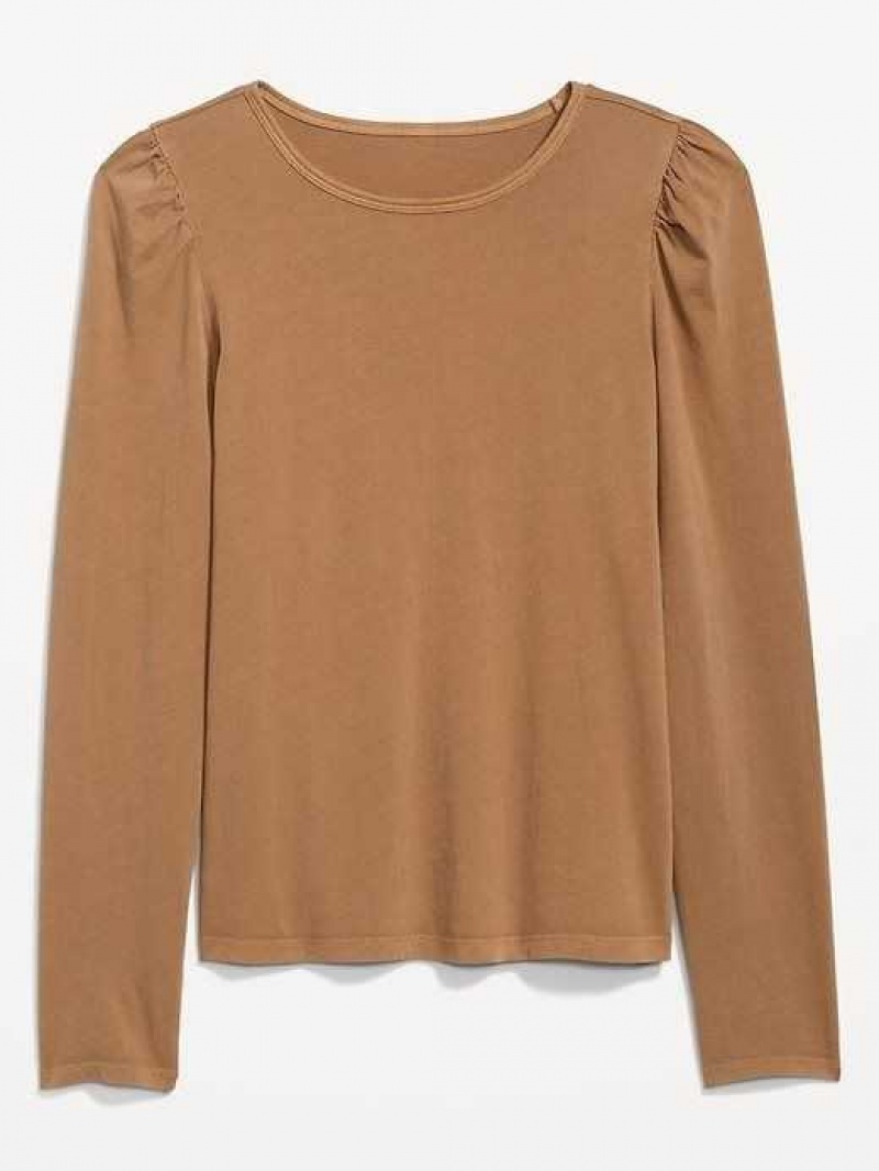 Old Navy EveryWear Puff-Sleeve Top Spiced Saffron | LWU267409