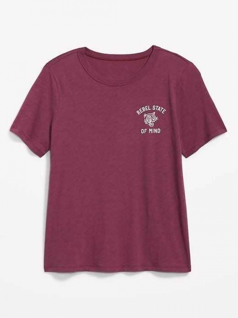 Old Navy EveryWear Slub-Knit Graphic T-Shirt Red Burgundy | VDY470862