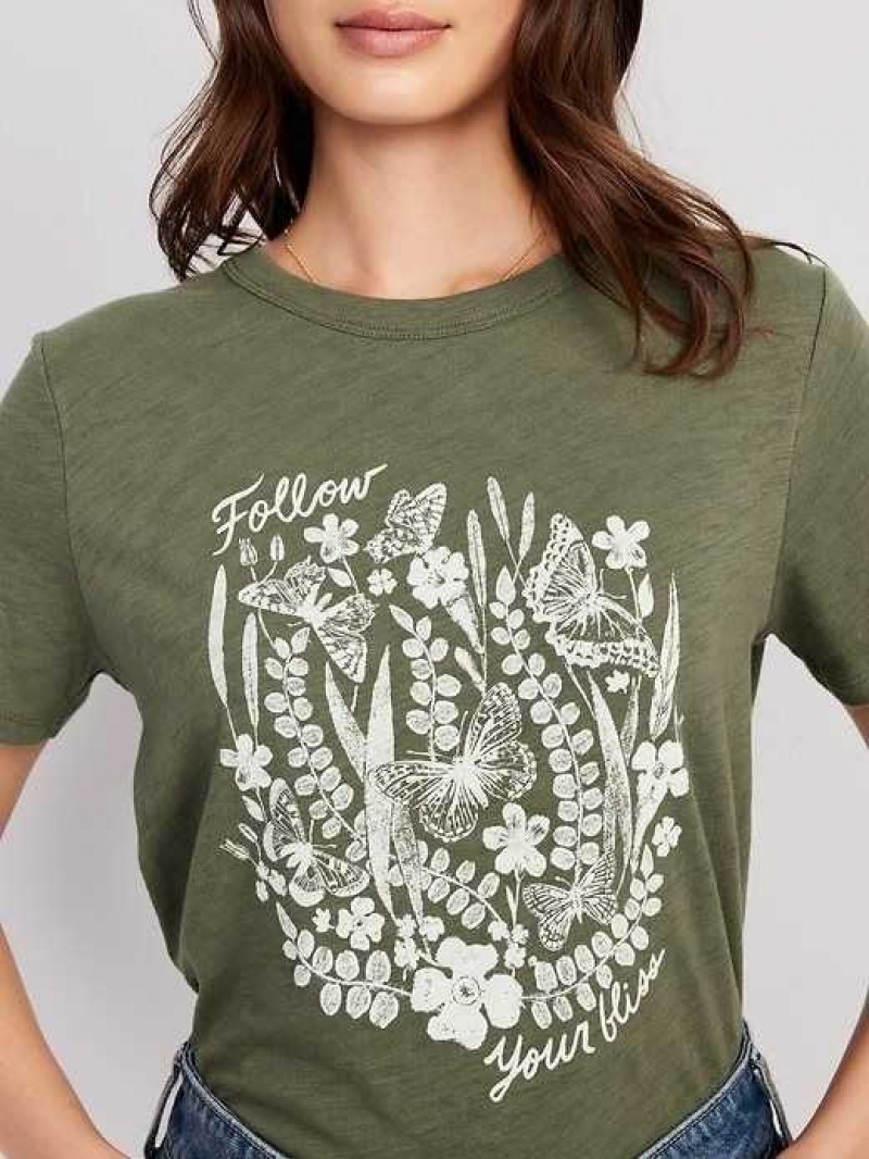 Old Navy EveryWear Slub-Knit Graphic T-Shirt Follow Your Bliss | SLM610239