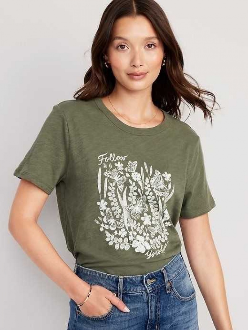 Old Navy EveryWear Slub-Knit Graphic T-Shirt Follow Your Bliss | SLM610239