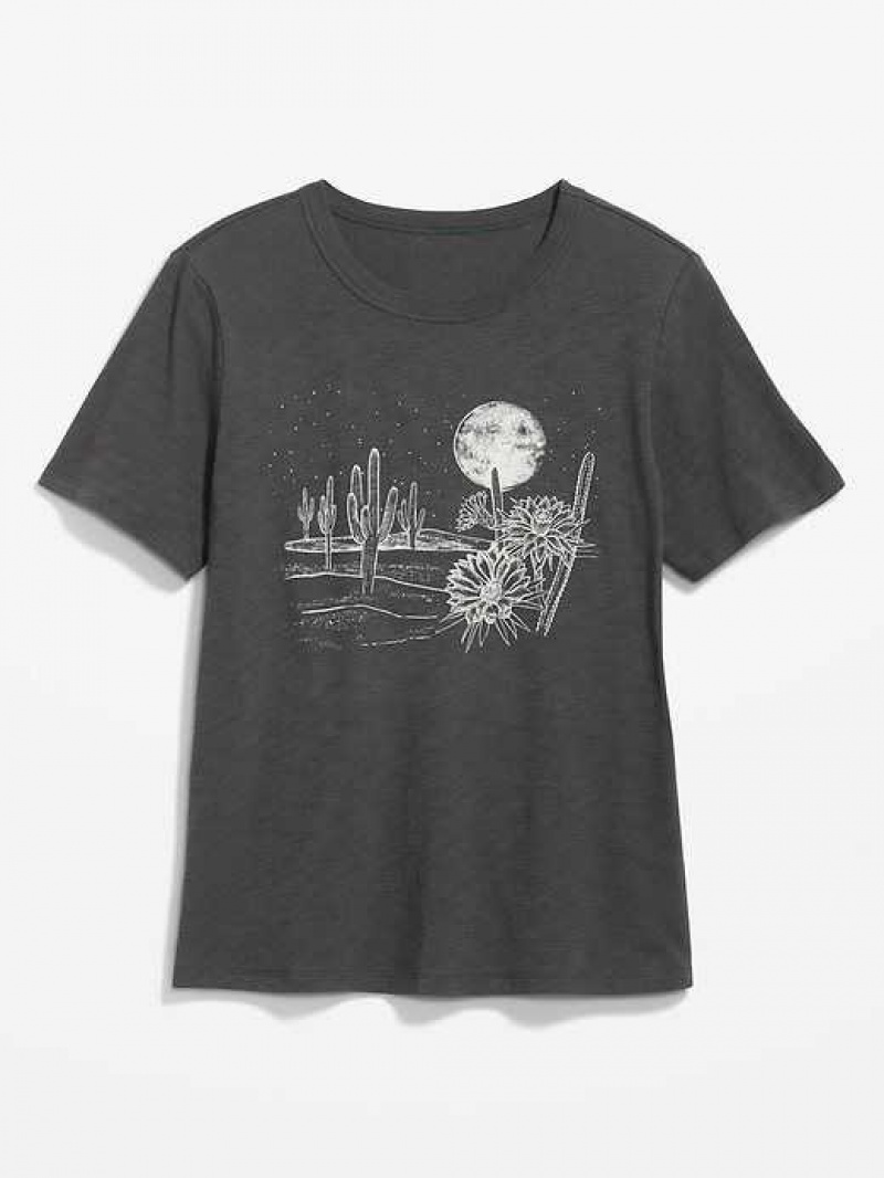 Old Navy EveryWear Slub-Knit Graphic T-Shirt Desert Moonlight | ERC018347