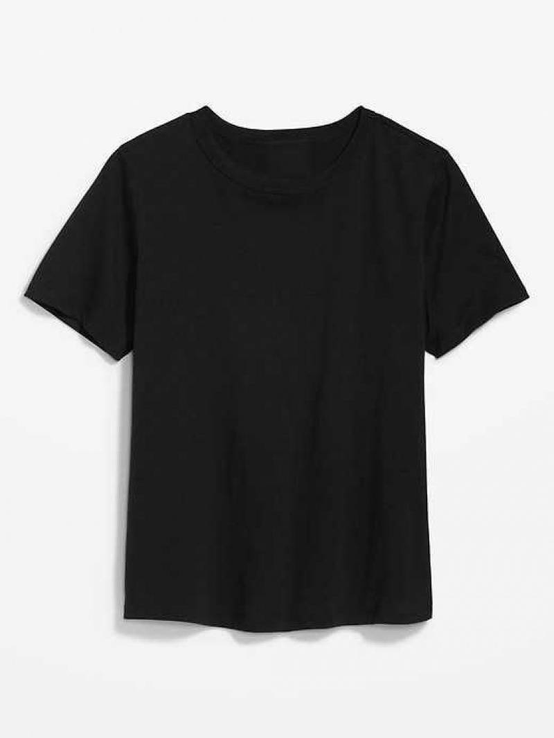 Old Navy EveryWear Slub-Knit T-Shirt Black | UNX821635