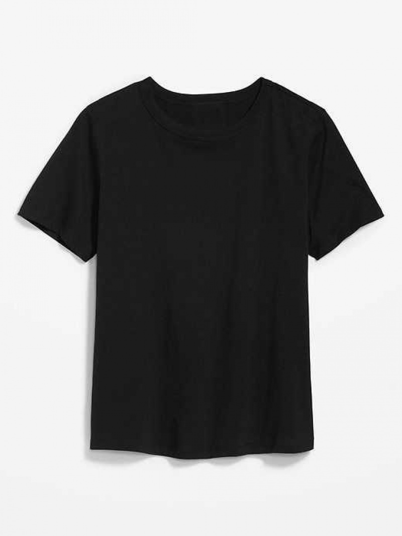 Old Navy EveryWear Slub-Knit T-Shirt Black | UNX821635