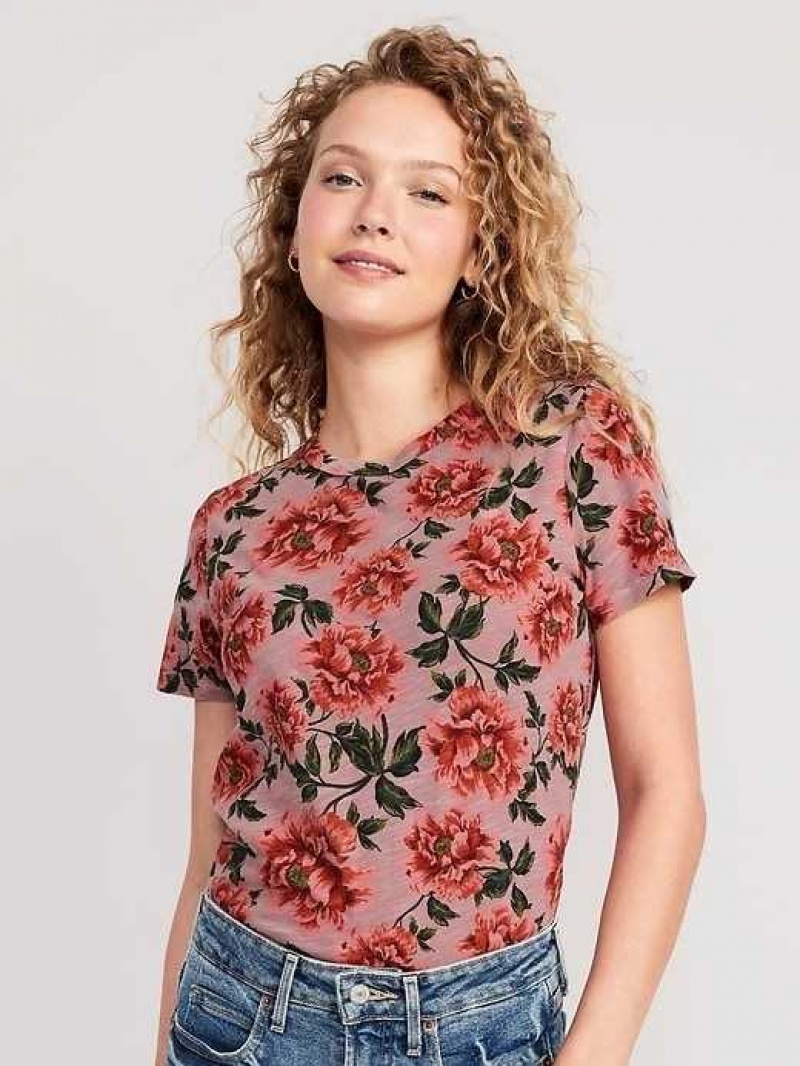 Old Navy EveryWear Slub-Knit T-Shirt Pink | HAT215473