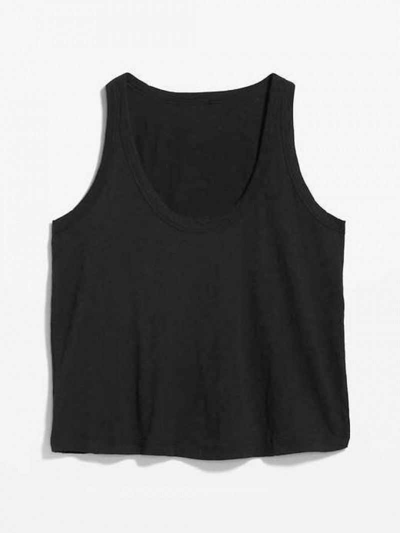 Old Navy EveryWear Slub-Knit Tank Top Black | OWF648319