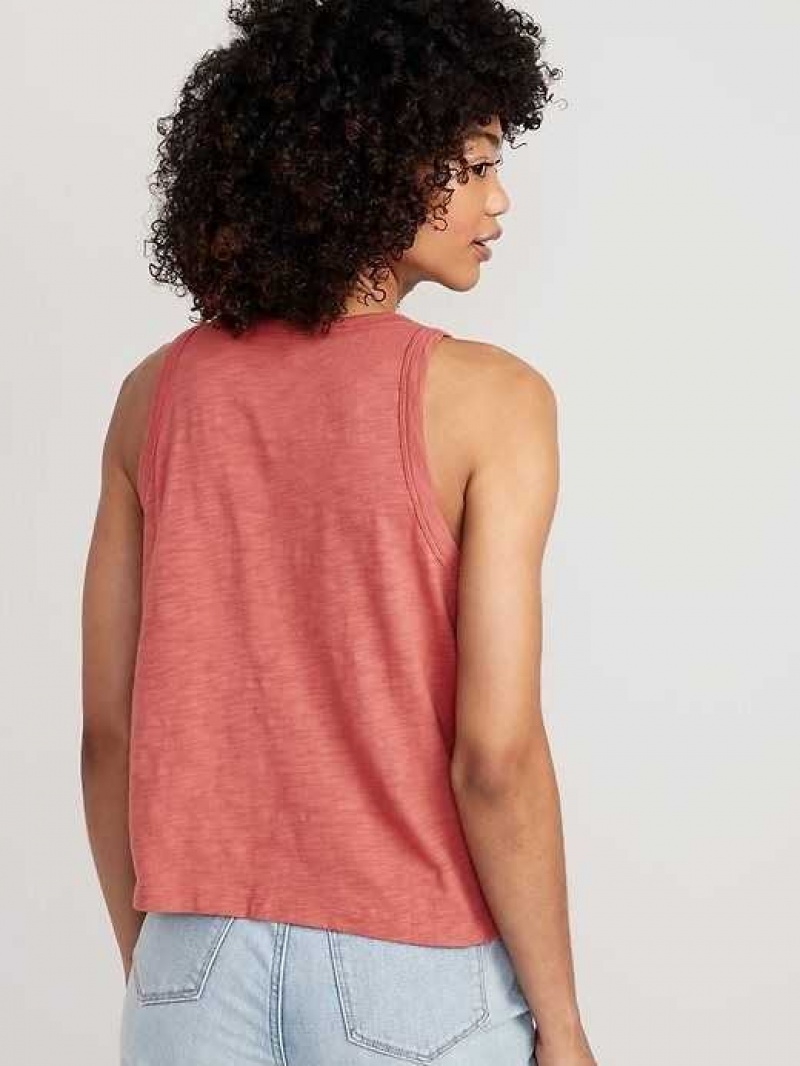 Old Navy EveryWear Slub-Knit Tank Top Dark Red | WIN627380