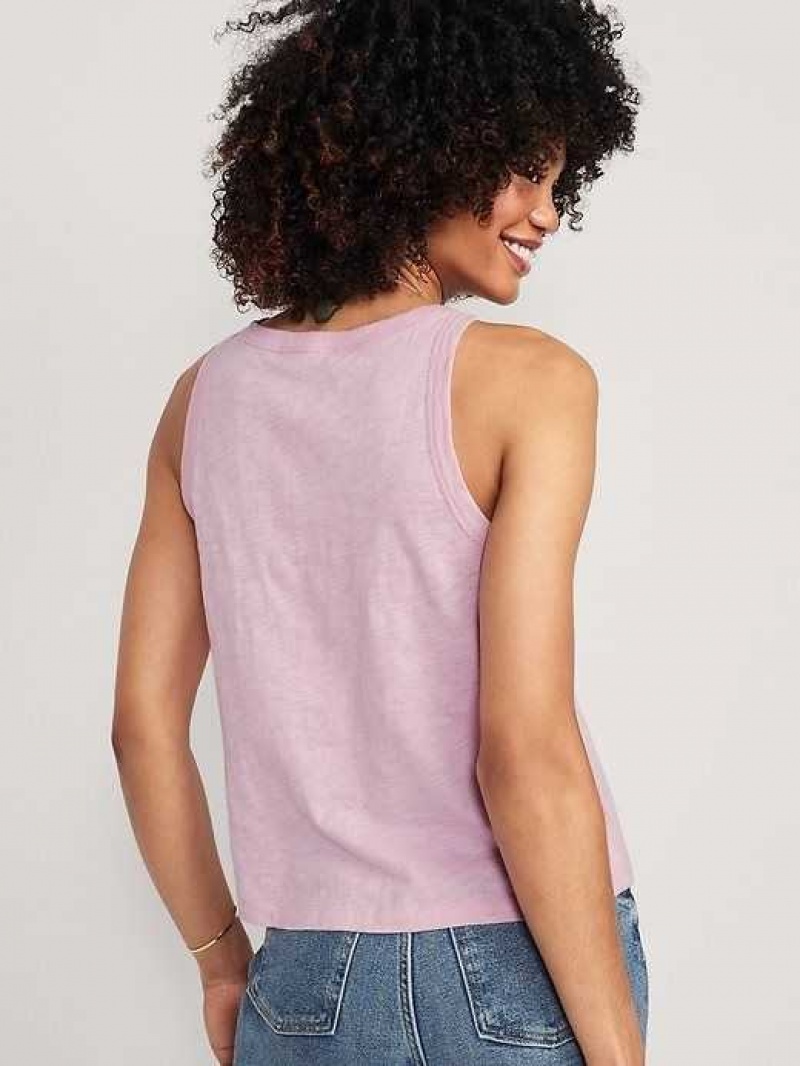 Old Navy EveryWear Slub-Knit Tank Top Purple | TJB407592