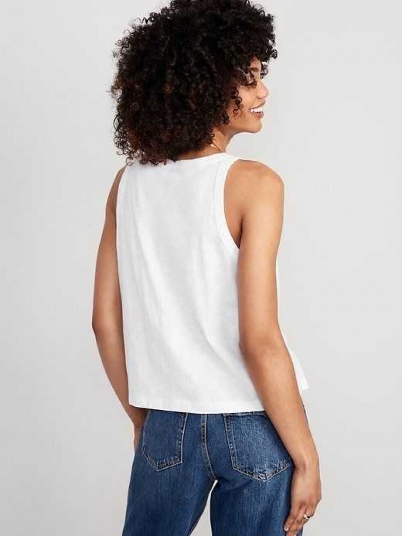 Old Navy EveryWear Slub-Knit Tank Top White | TKR103864