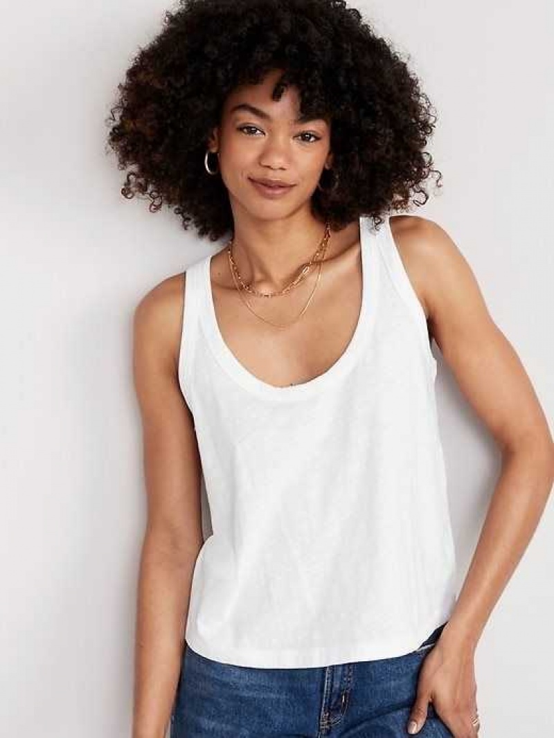 Old Navy EveryWear Slub-Knit Tank Top White | TKR103864