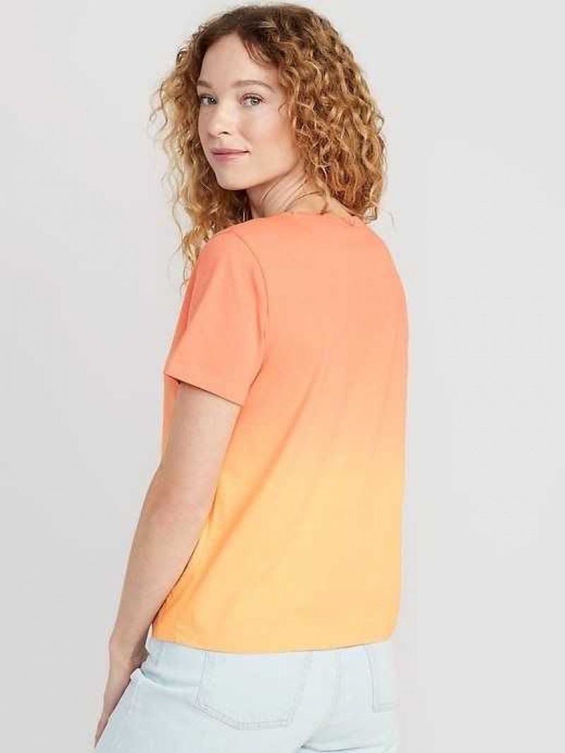 Old Navy EveryWear V-Neck Ombre T-Shirt Orange | EFL746289