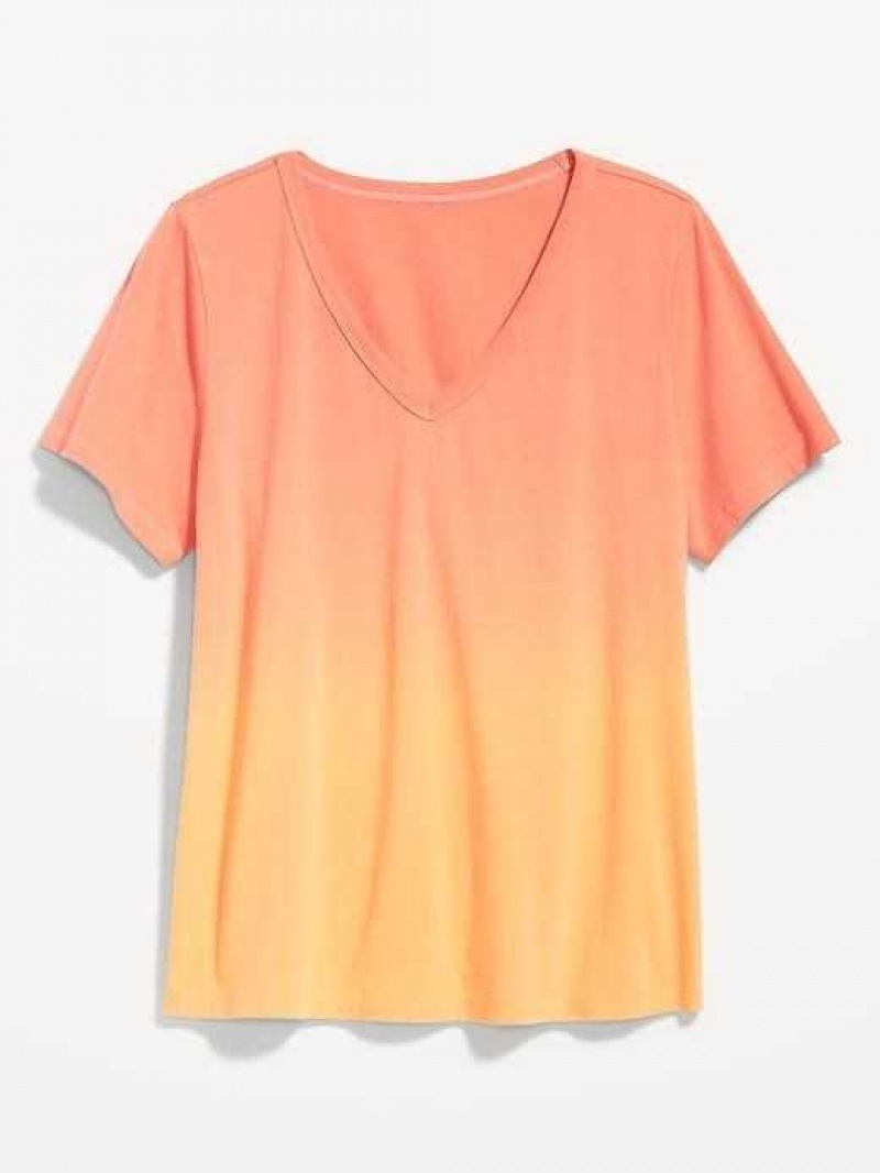 Old Navy EveryWear V-Neck Ombre T-Shirt Orange | EFL746289