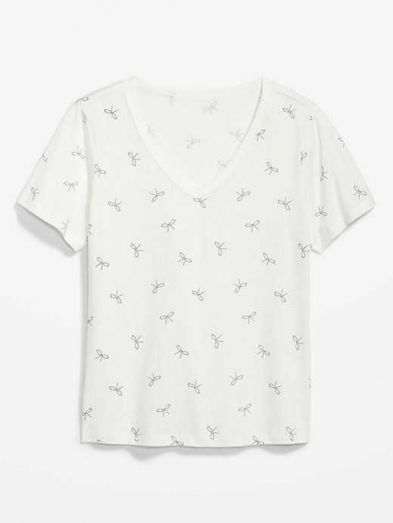 Old Navy EveryWear V-Neck Printed T-Shirt Bows | PTL158429