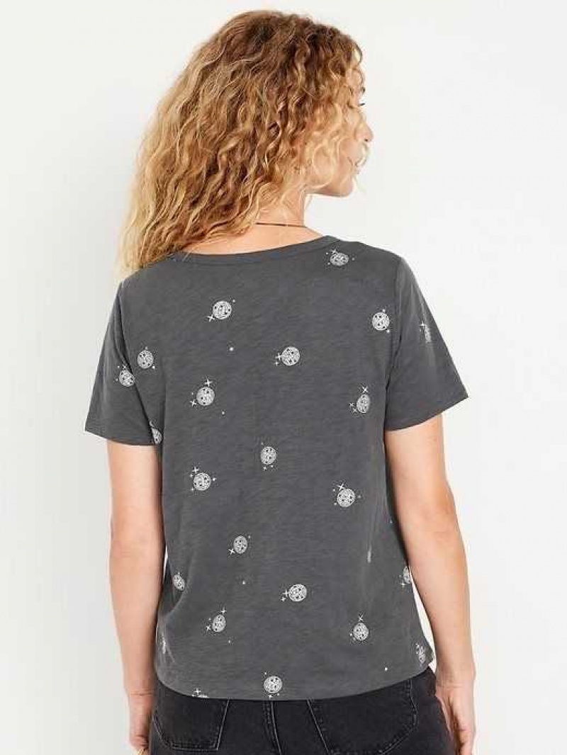 Old Navy EveryWear V-Neck Printed T-Shirt Disco Ball | YUA391726