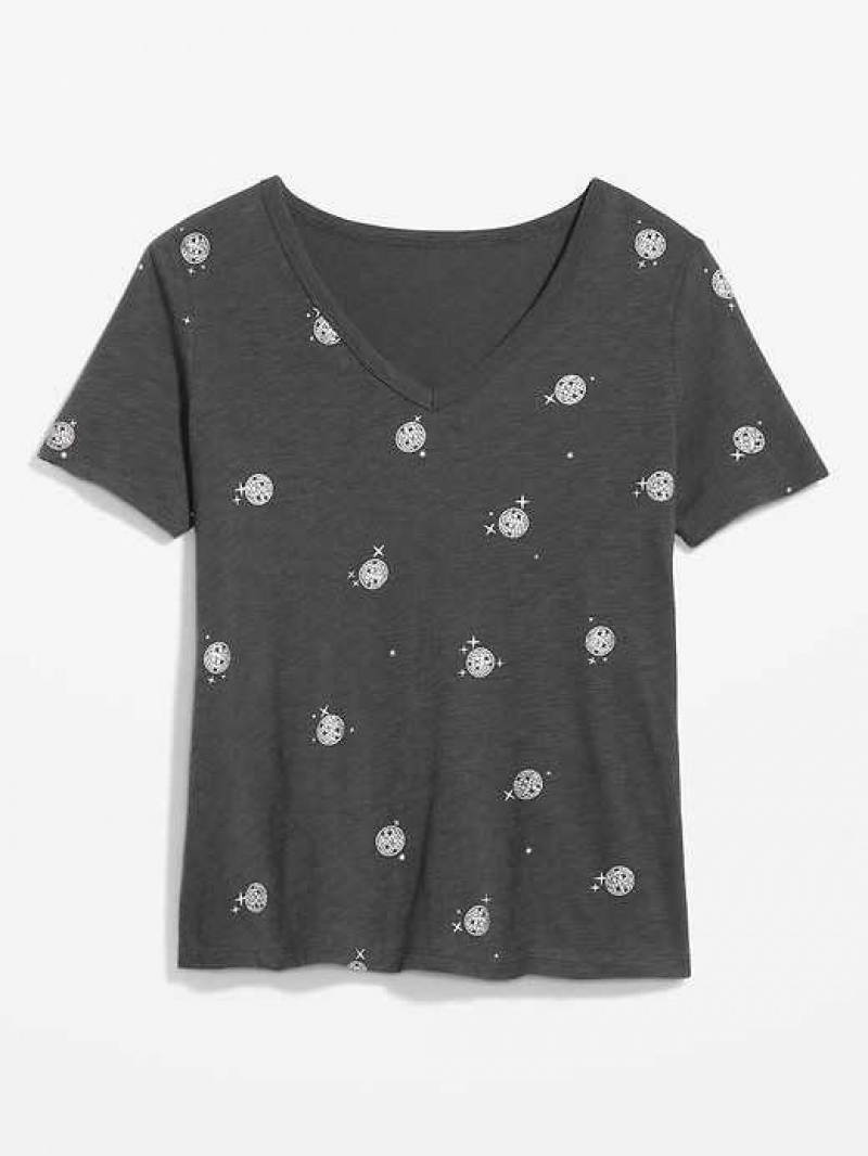 Old Navy EveryWear V-Neck Printed T-Shirt Disco Ball | YUA391726