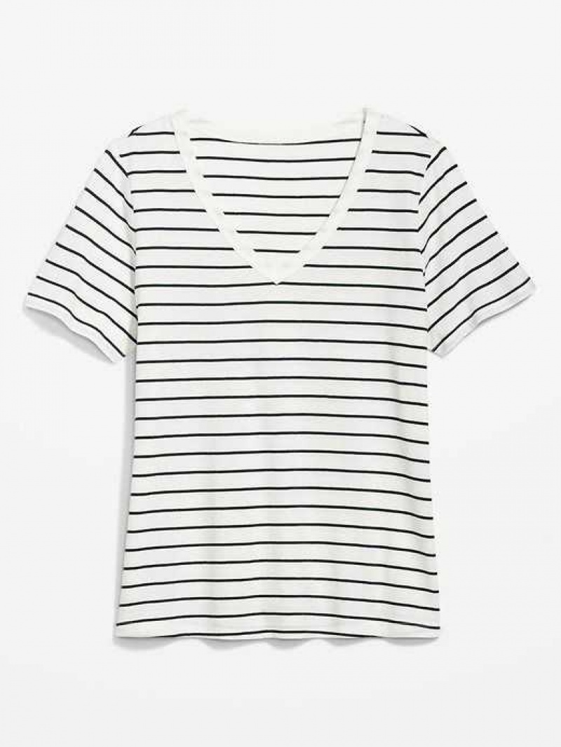 Old Navy EveryWear V-Neck Printed T-Shirt Navy Stripes | CBI845916