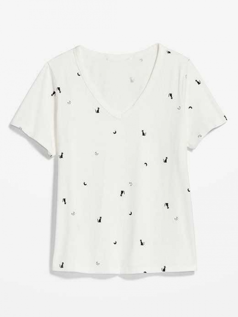 Old Navy EveryWear V-Neck Printed T-Shirt Kittycat | BXQ436905