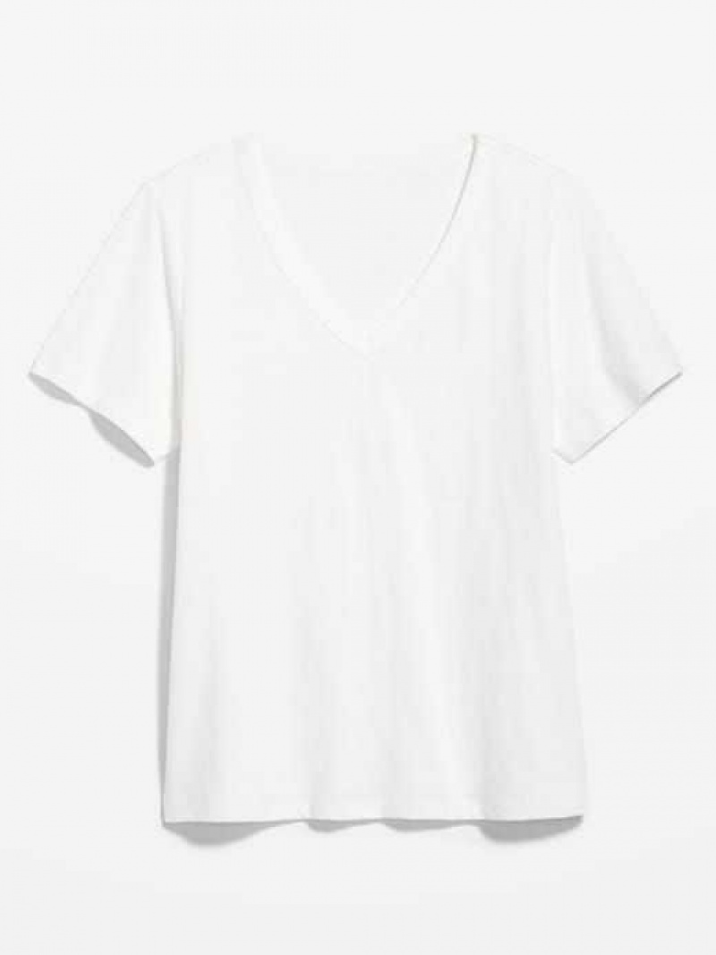 Old Navy EveryWear V-Neck Slub-Knit T-Shirt White | SJE837156