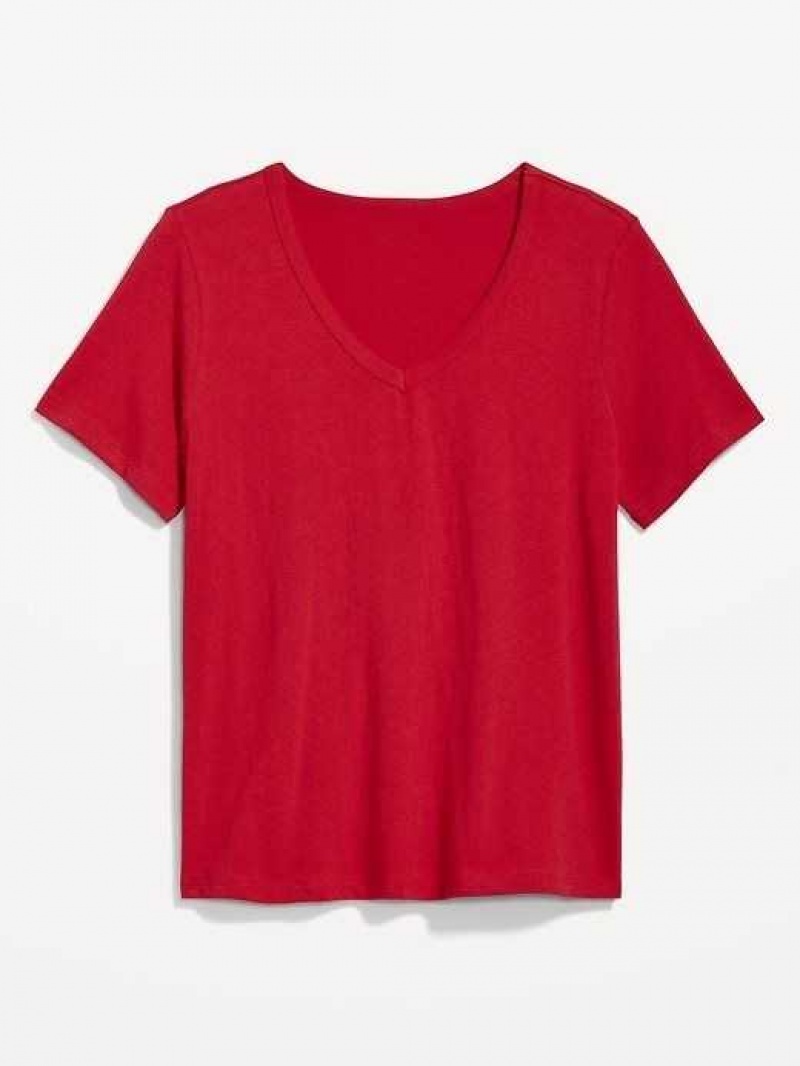 Old Navy EveryWear V-Neck Slub-Knit T-Shirt Red | QSF839642