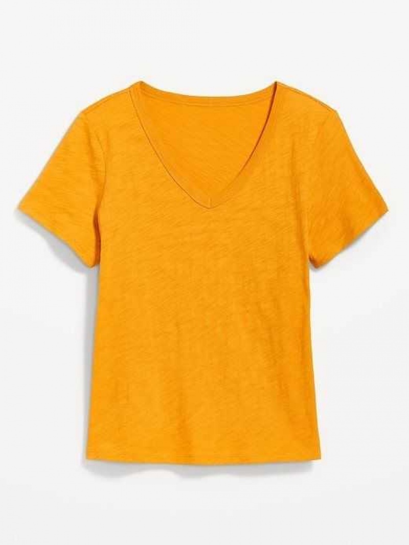 Old Navy EveryWear V-Neck Slub-Knit T-Shirt Golden Arrow | BTH062395