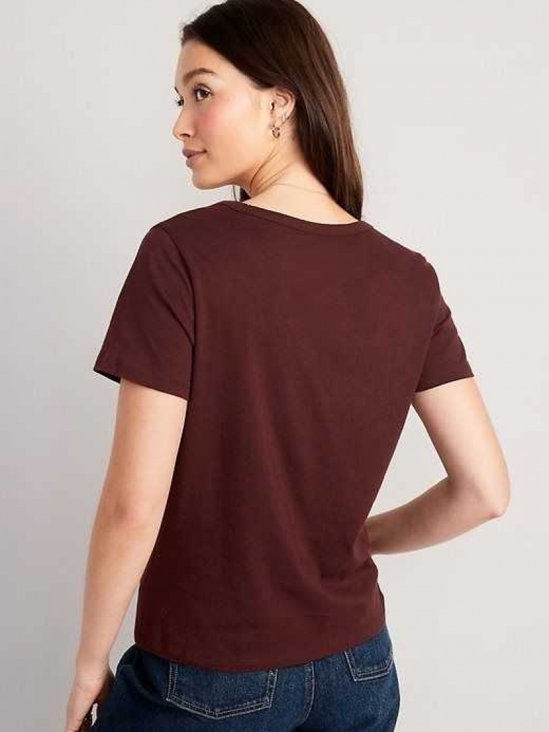 Old Navy EveryWear V-Neck Slub-Knit T-Shirt Raisin Arizona | XEG614902