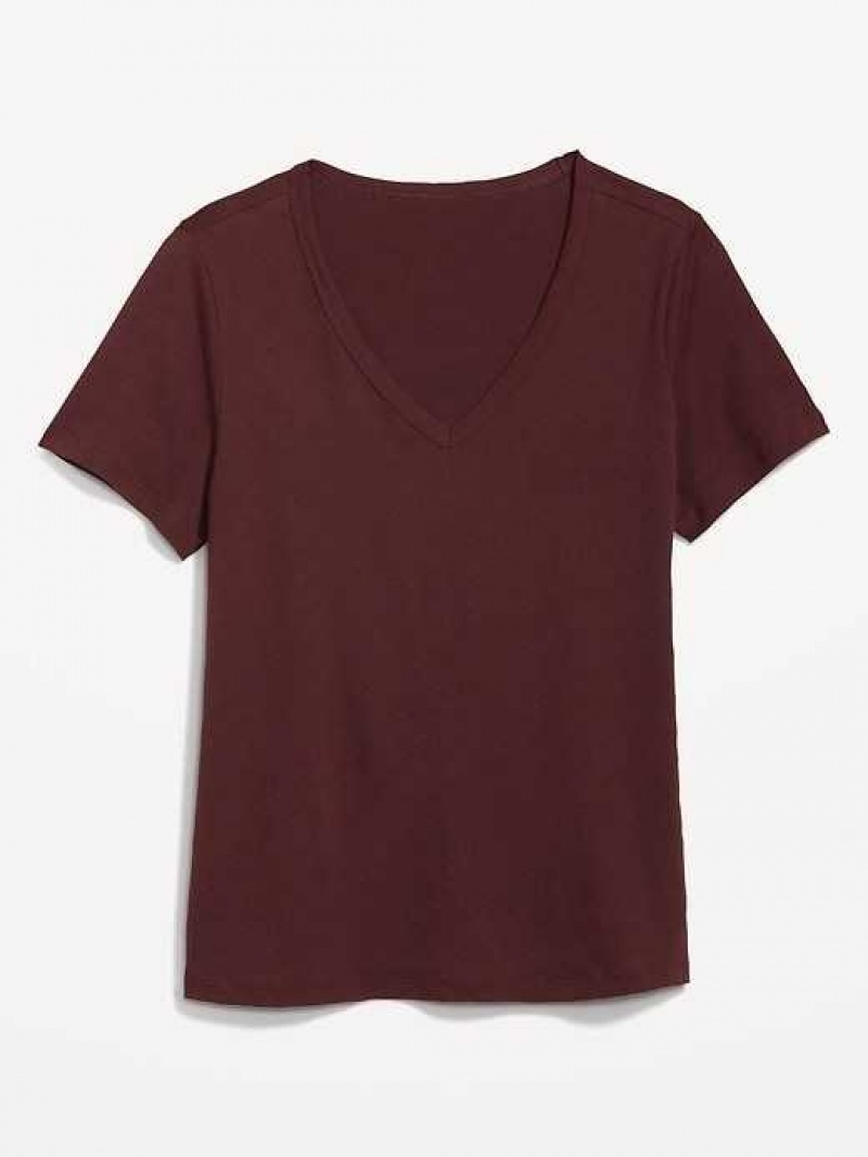 Old Navy EveryWear V-Neck Slub-Knit T-Shirt Raisin Arizona | XEG614902