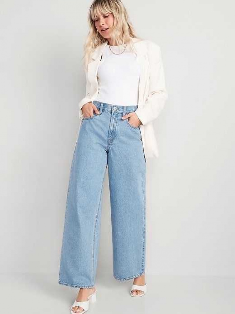 Old Navy Extra High-Waisted Baggy Wide-Leg Non-Stretch Jeans Clancy | VZC436029