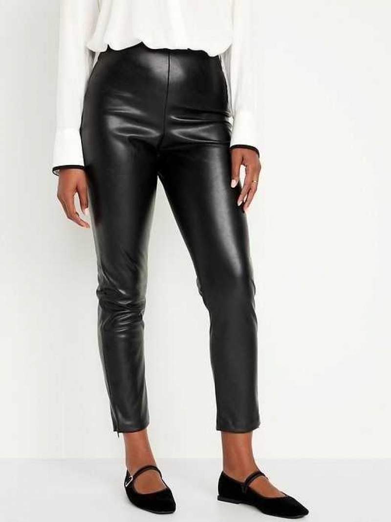 Old Navy Extra High-Waisted Faux Leather Pants Black | SLO486057