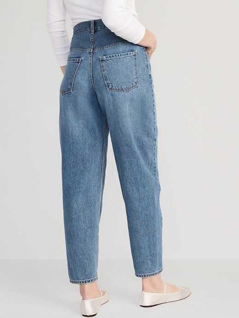 Old Navy Extra High-Waisted Non-Stretch Balloon Ankle Jeans Wash | RJN509273